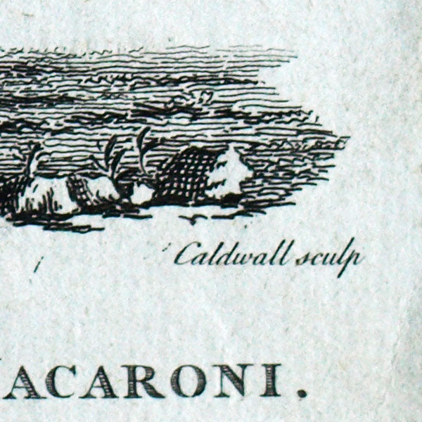 Now Sir You'r a Compleat Macaroni, caricature anglaise d'après Brandoin (1772)