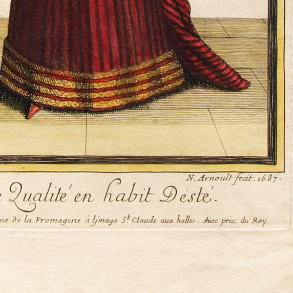 Fille de Qualité en habit D'esté, gravure d'Arnoult (1687)