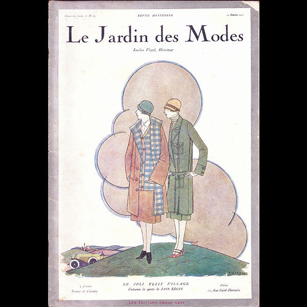 Le Jardin des Modes, n°75, 15 octobre 1925, couverture de Francis