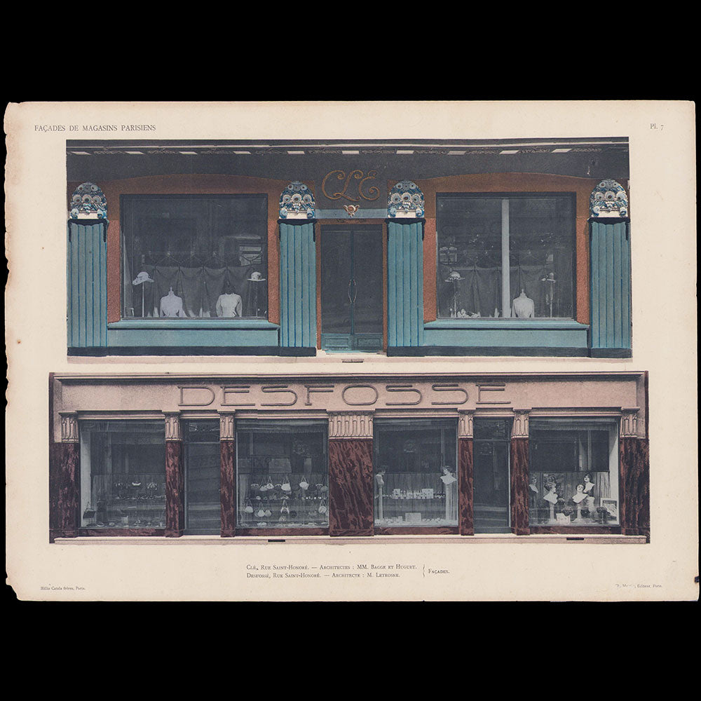 Desfossé - Façade du salon de coiffure, 265 rue Saint-Honoré à Paris (1921)