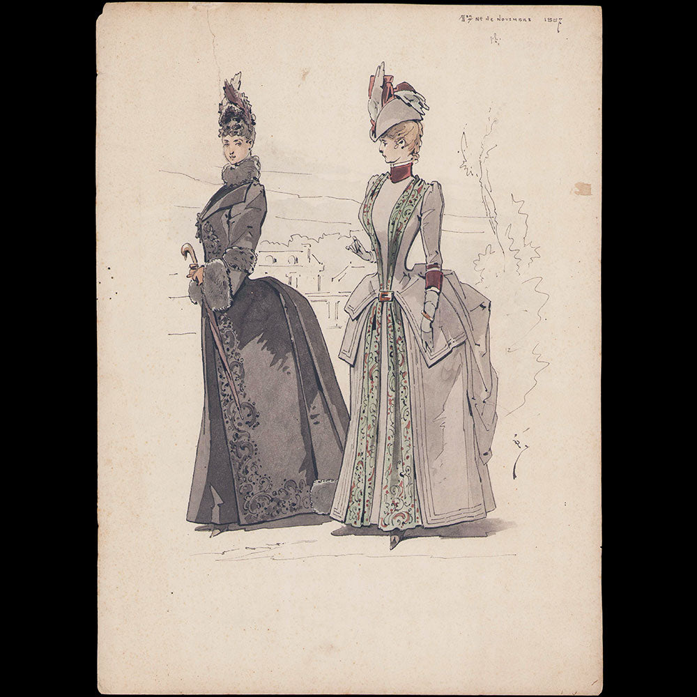 Dessin pour une revue de mode (1887)