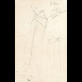 Christian Dior - Dessin d'un manteau par Yves Saint Laurent (1956)