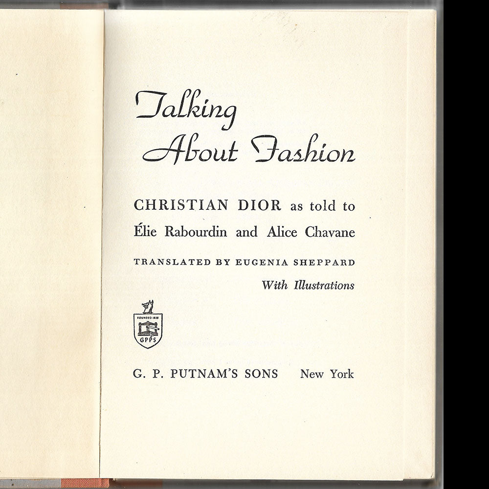 Dior - Christian Dior talking about Fashion, édition américaine de Je suis couturier (1954)