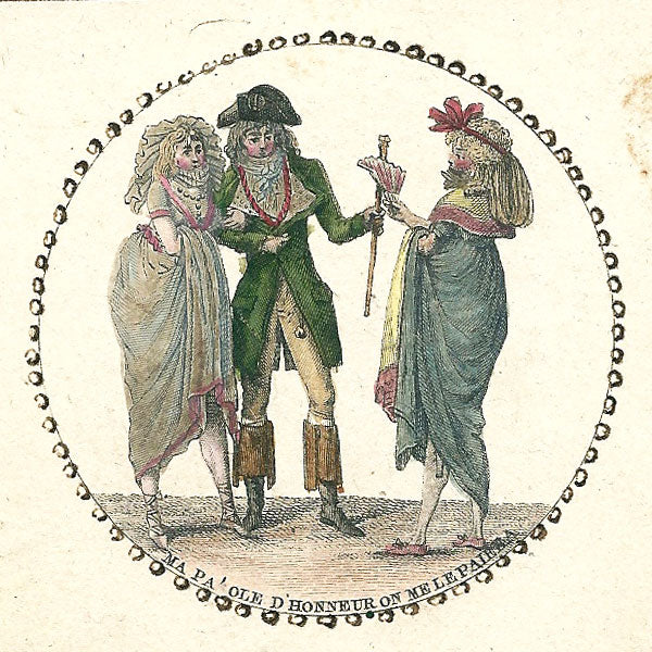 Incroyables et Merveilleuses, suite de 4 gravures (circa 1797)