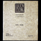 Lucien Lelong - Carnet de collection de la boutique de Cannes pour l'été 1929