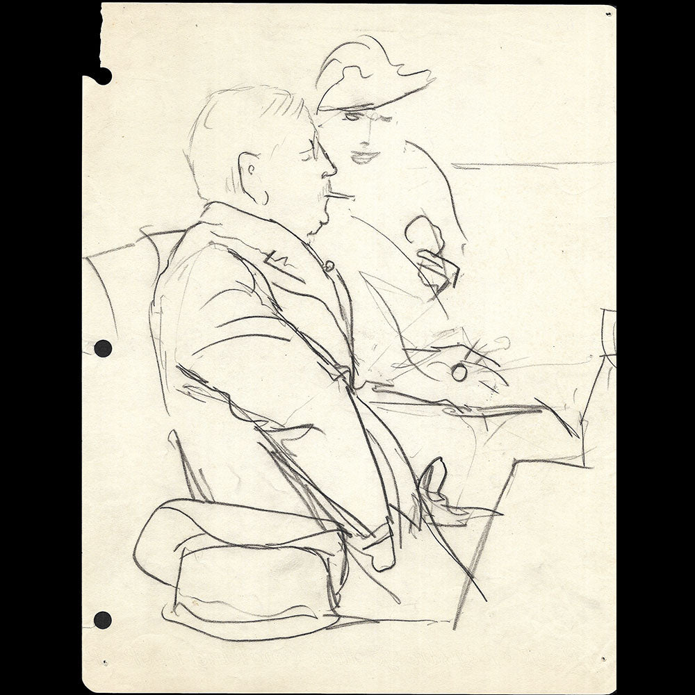 Conversation, dessin d'Eric (1930-1940s)