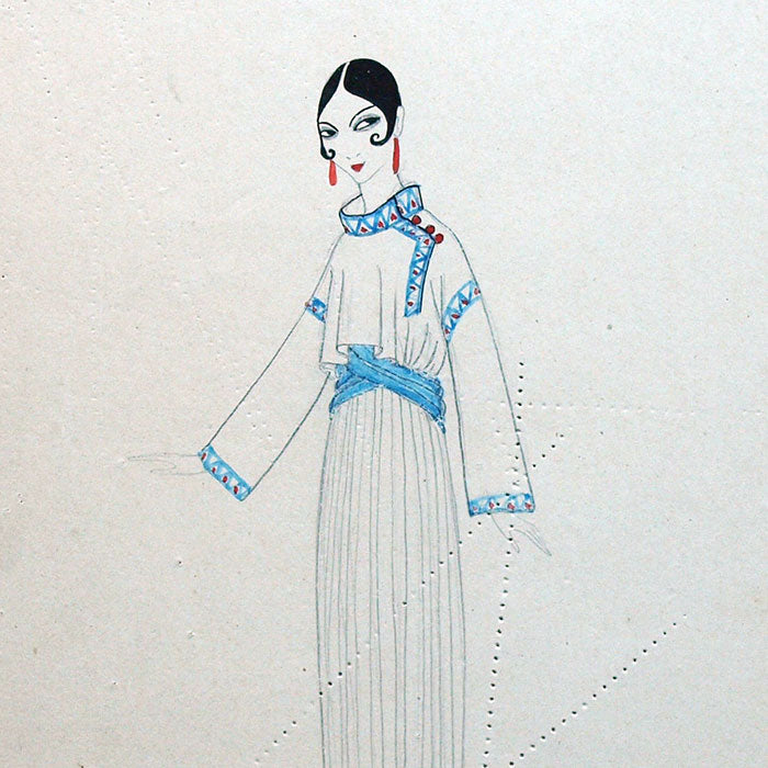 Poiret - Elégante à la blouse, dessin d'Erté (circa 1912-1913)