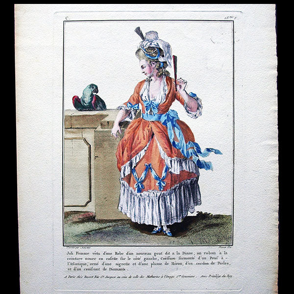 Basset - Robe à la Diane, 3ème cahier de la Collection d'habillements modernes et galants (1780)