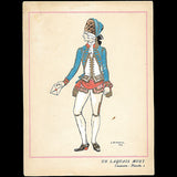Casanova : Un laquais muet, planche au pochoir par George Barbier (1921)