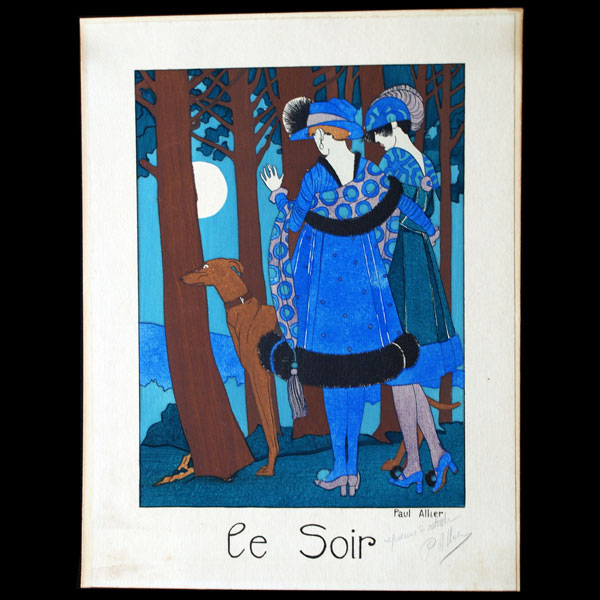 Le Soir et le Matin, paire d'épreuves d'artiste au pochoir de Paul Allier (circa 1925)