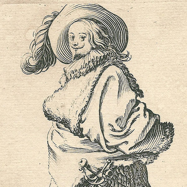 Jacques Callot - Figure masculine de La Noblesse Lorraine (1624), épreuve du XVIIIème siècle
