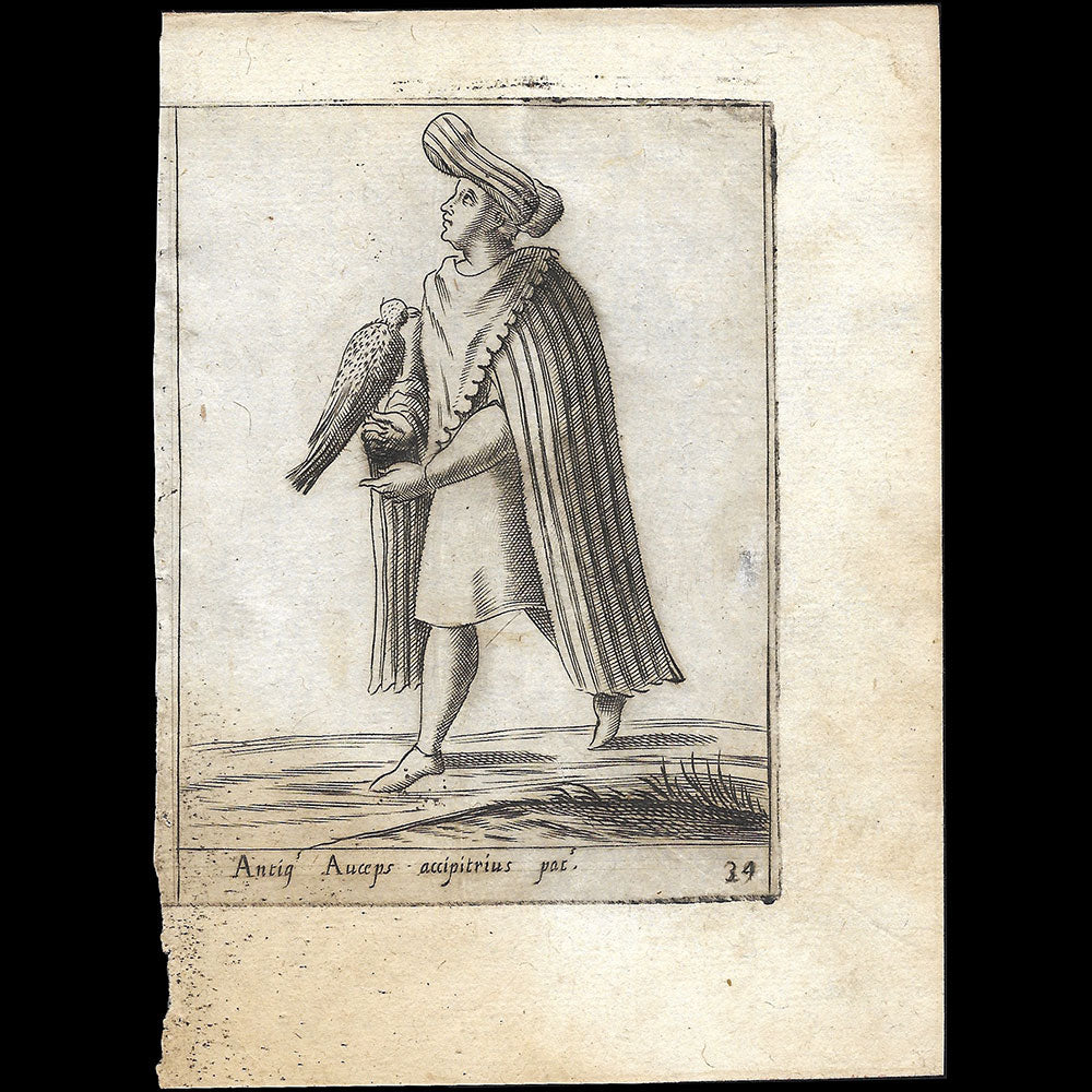 Alessandro Fabri - Diversarum Nationum Ornatus, fauconnier de Padoue d'après Pietro Bertelli (1593)
