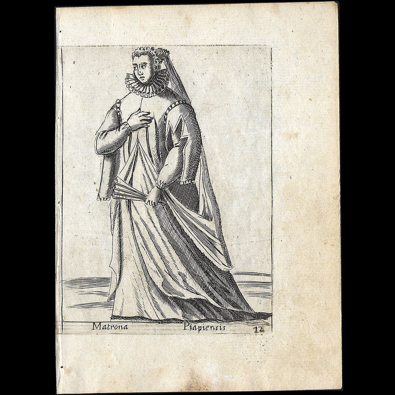 Alessandro Fabri - Diversarum Nationum Ornatus, Dame de Pia d'après Pietro Bertelli (1593)