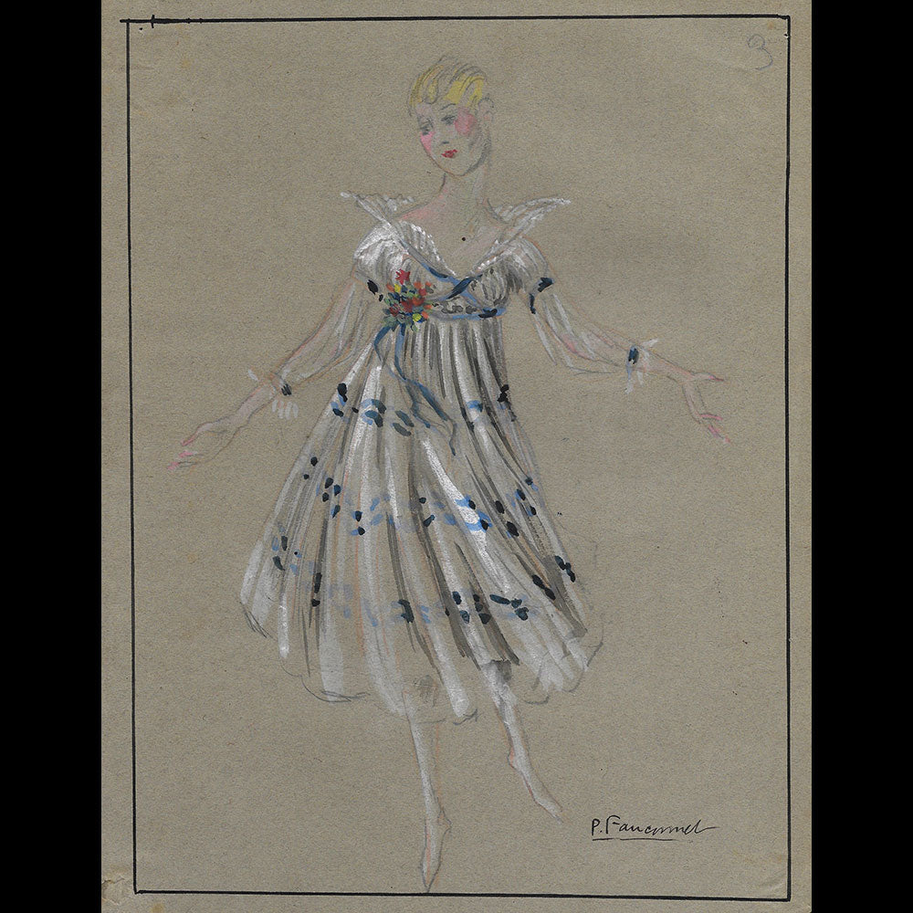 Poiret - Projet de robe par Guy Pierre Fauconnet (circa 1915-1920)