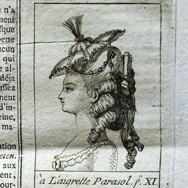 La feuille sans titre, coiffure à l'aigrette parasol, 22 juin 1777