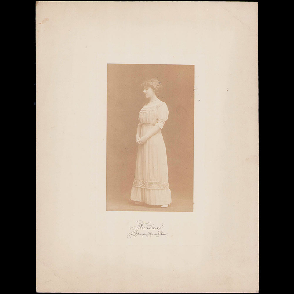 Portrait d'une élégante, réunion de deux photographies du Studio Fémina (circa 1910)