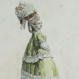 Gallerie des Modes et Costumes Français, 1778-1787, gravure n° Q 96, Jolie Femme coiffée d'un Bonnet à la Nouvelle Paysanne (1778)