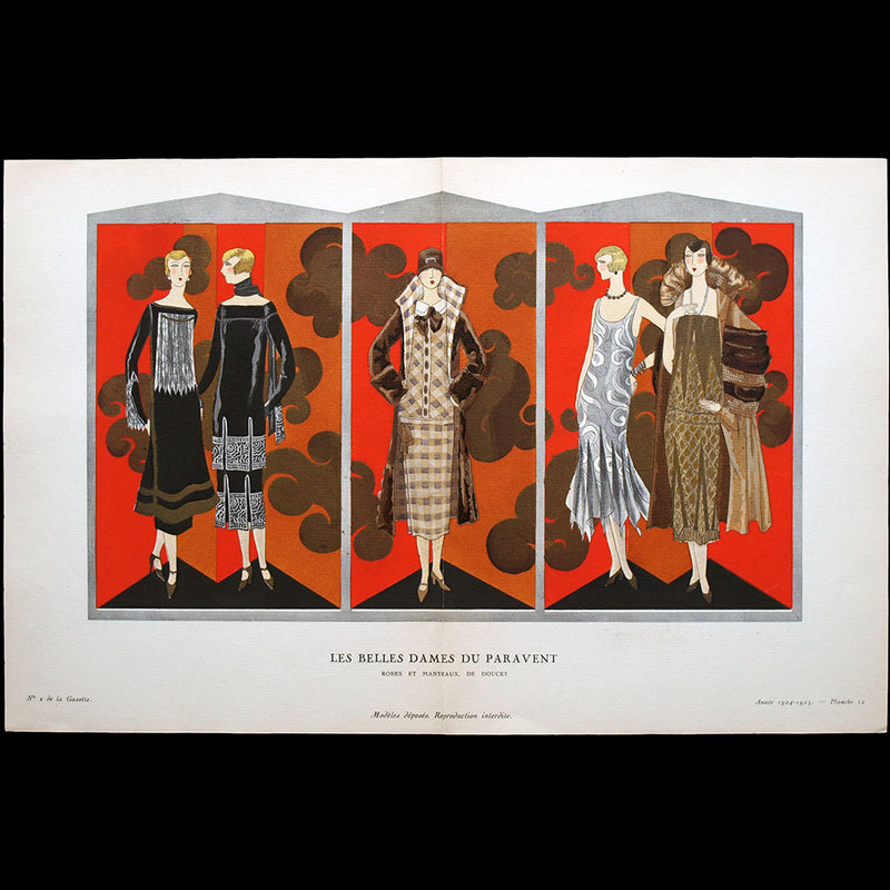 Gazette du Bon Ton - Les Belles Dames du Paravent, planche par Mario Simon (1924)