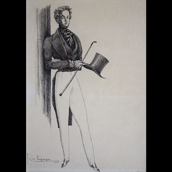 Le dandy, portrait présumé de George Brummell, dessin de Georges Lepape (1948)