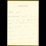 Givenchy - Lettre autographe signée adressée à Janine Janet (circa 1950s)