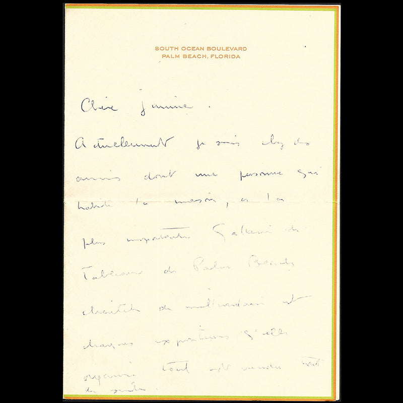 Givenchy - Lettre autographe signée adressée à Janine Janet (circa 1950s)
