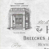 Hammond and co - Facture du tailleur, 465 Oxford Street à Londres (1891)