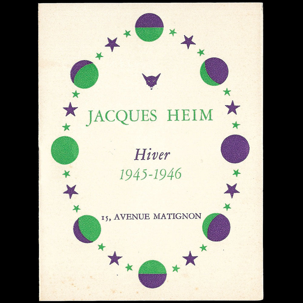 Heim - Programme de défilé de la maison Jacques Heim pour l'Hiver 1945-1946