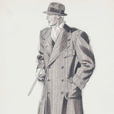 Marcel Hemjic - Elégant en manteau croisé, dessin pour L'Homme Moderne, numéro spécial de l'Exposition Internationale des Arts et Techniques dans la Vie Moderne (1937)