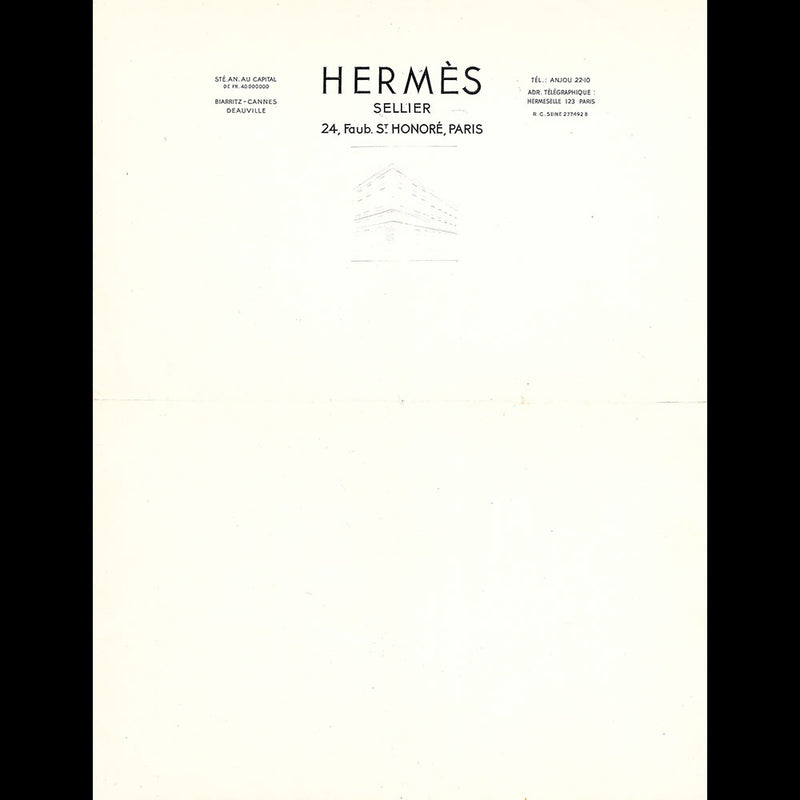 Hermès - Papier à lettres de la maison Hermès (1930s)