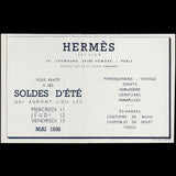 Hermès Sellier - Carte d'invitation aux soldes d'été (1938)