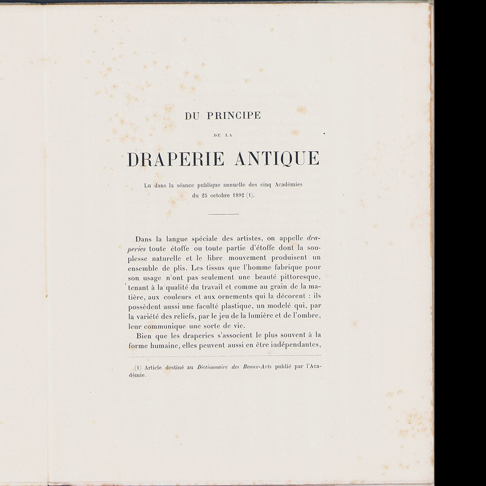 Léon Heuzey - Du Principe de la Draperie Antique (1893)
