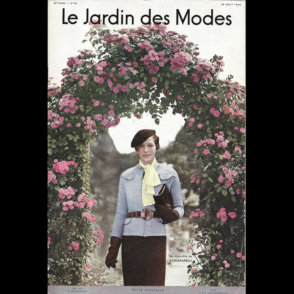 Le Jardin des Modes, n°181, 15 août 1934, ensemble de Schiaparelli