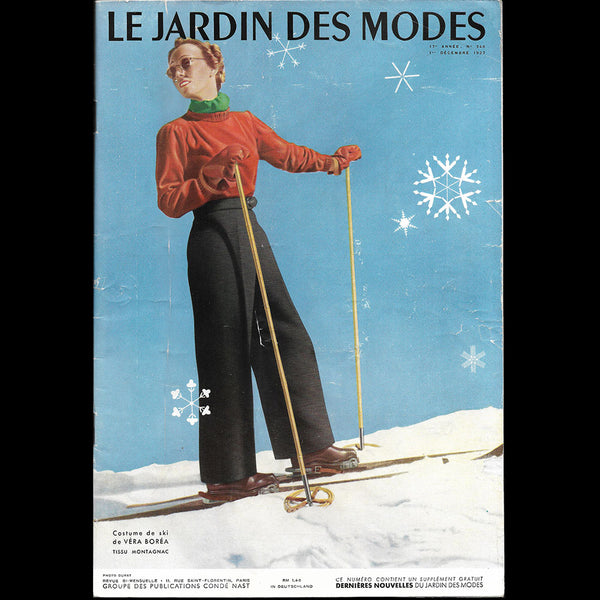 Le Jardin des Modes, n°246, 1er decembre 1937, costume de ski de Véra Boréa
