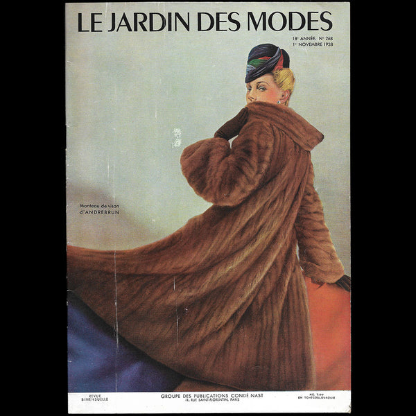 Le Jardin des Modes, n°268, 1er novembre 1938, Manteau d'André Brun