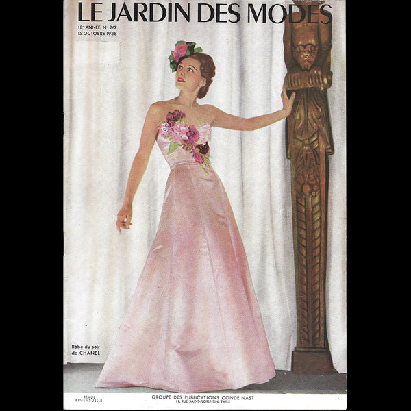 Le Jardin des Modes, n°267, 15 octobre 1938, Robe du soir de Chanel