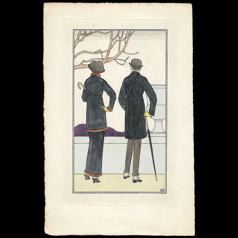 Journal des Dames et des Modes, Costumes Parisiens (1913) - Costumes pour un ensemble, épreuve avant la lettre de Bernard Boutet de Monvel