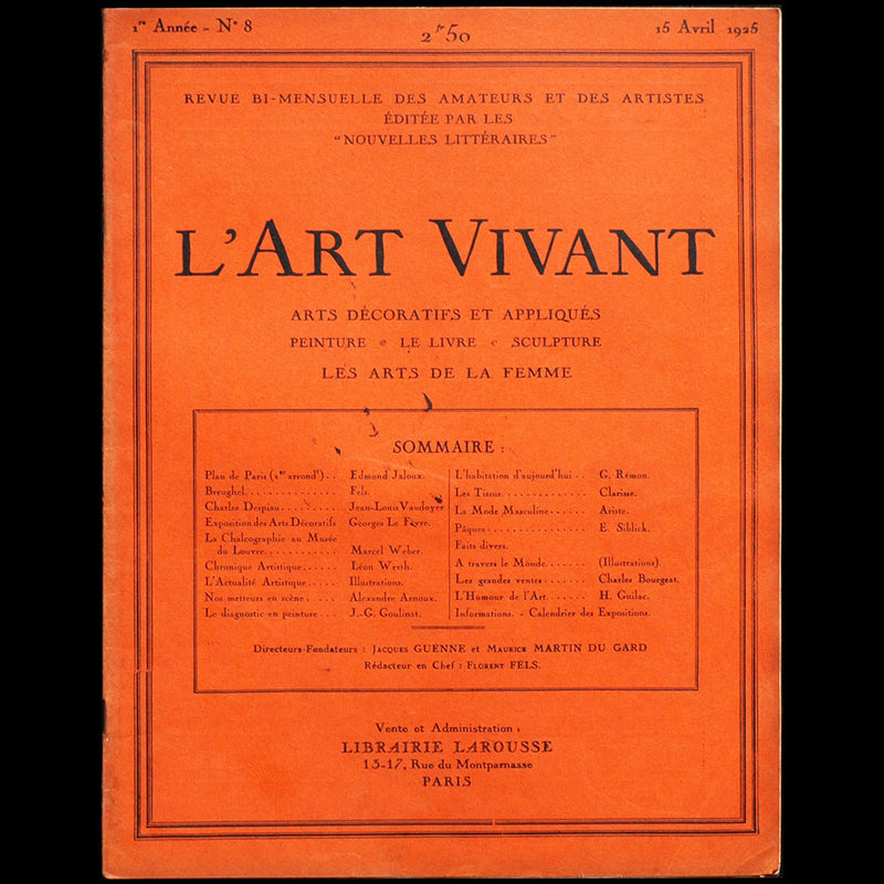 L'Art Vivant (15 avril 1925)