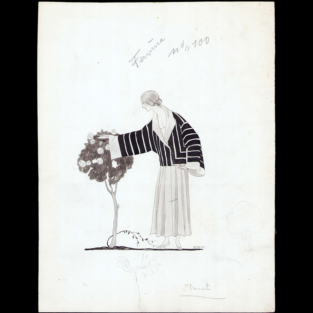 Poiret - Ensemble, dessin de L'hom pour Femina (1922)