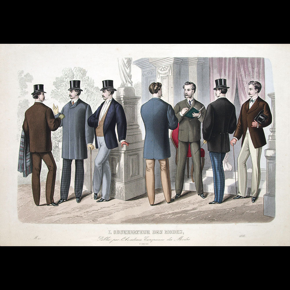 L'Observateur des Modes, gravure de mode masculine, mai 1870