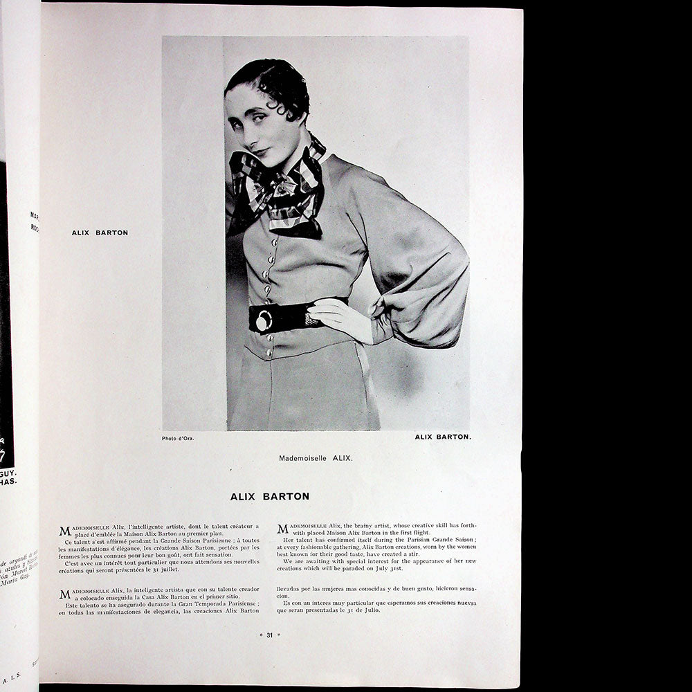 L'Officiel de la mode et de la couture de Paris - août 1933