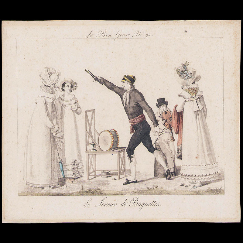 Le Bon Genre, gravure n°92, Le Joueur de Baguettes (1815)