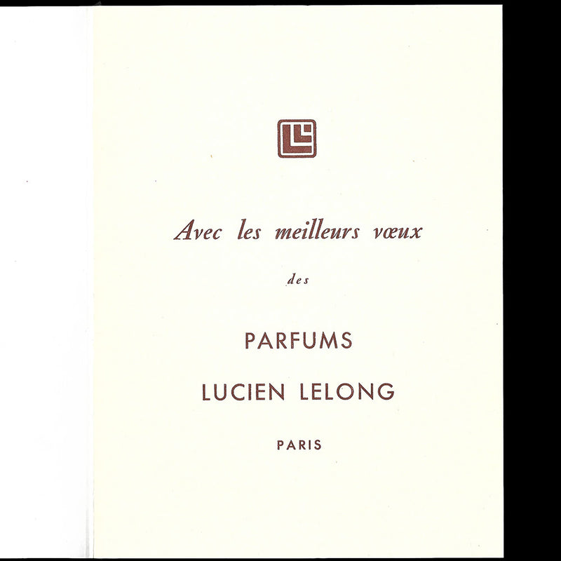 Lucien Lelong - Carte de voeux illustrée par Pagès (circa 1950)