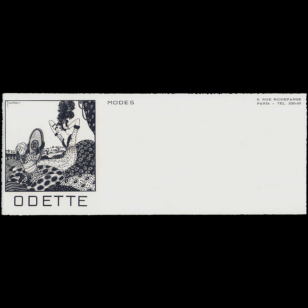 Odette - Document de la maison de modes illustré par Georges Lepape, 9 rue Richepanse à Paris (cira 1911)