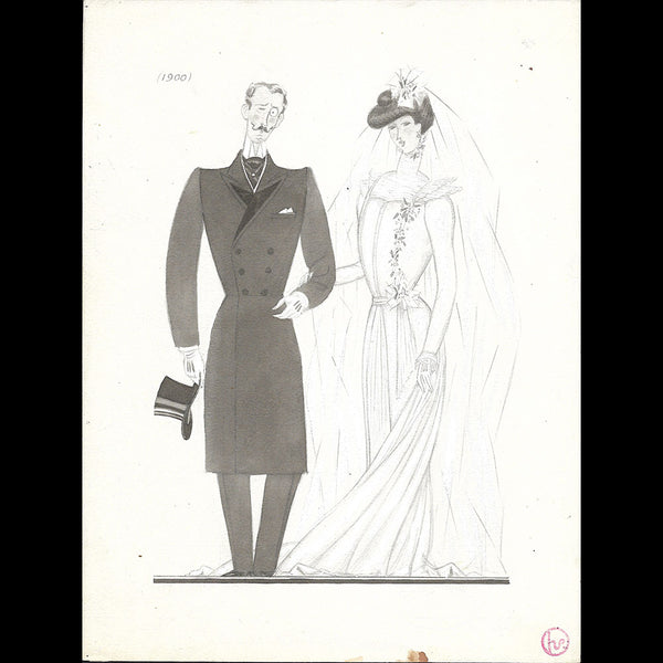 Lepape - Les Mariés à travers les âges, dessins de Georges Lepape pour Vogue (1922)