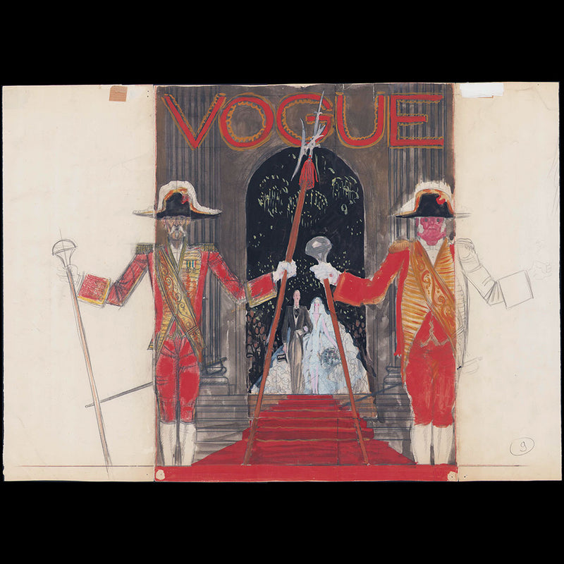 Vogue - Les mariés, projet de couverture, dessin de Georges Lepape (1929)