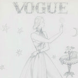 Lepape - Elégante aux étoiles, projet de couverture pour Vogue, dessin de Georges Lepape (circa 1930)
