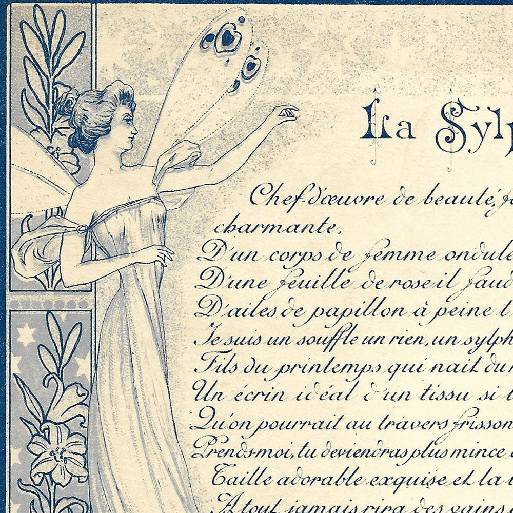 Margaine-Lacroix - La Sylphide, carte de la maison, 19 boulevard Haussman à Paris (circa 1900)