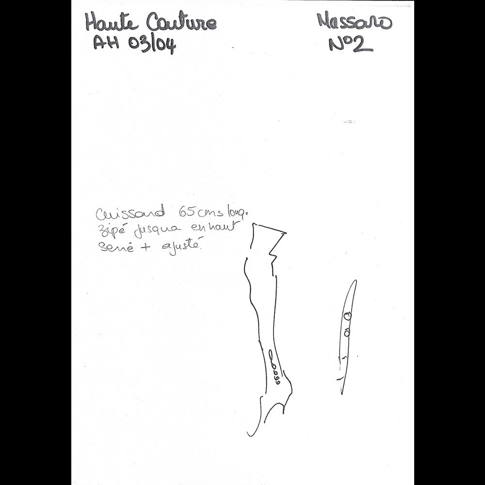 Chanel -  Réunion de 20 documents de travail à destination du bottier Massaro (1988-2004)