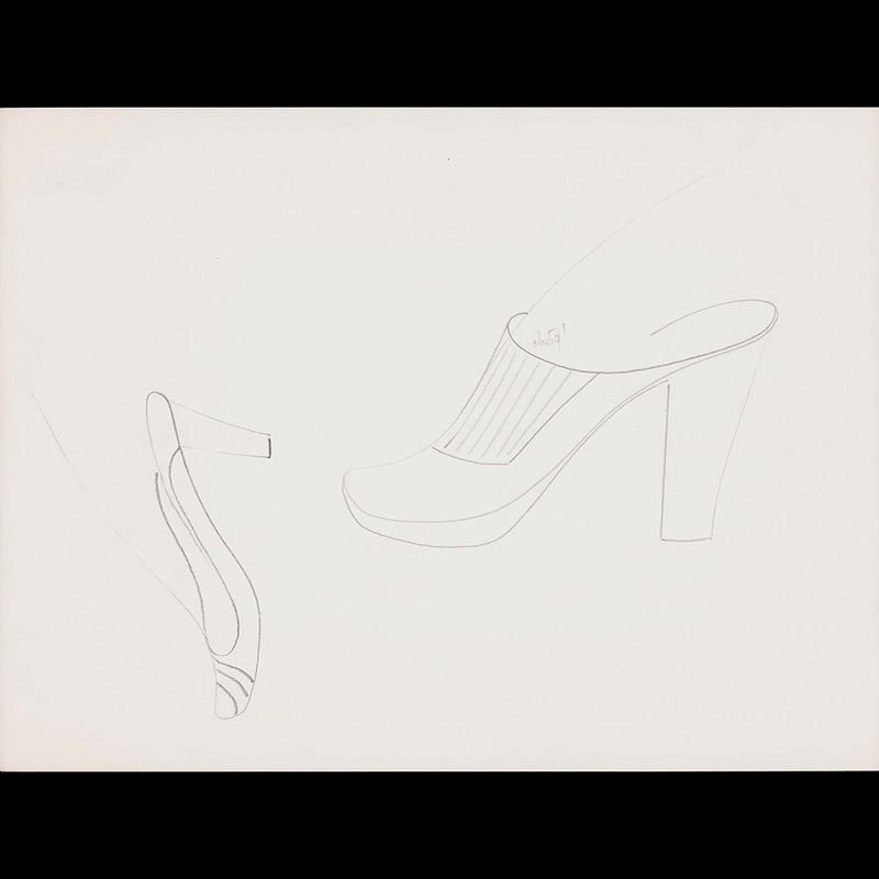 Massaro - Réunion de 25 dessins de chaussures (1973)