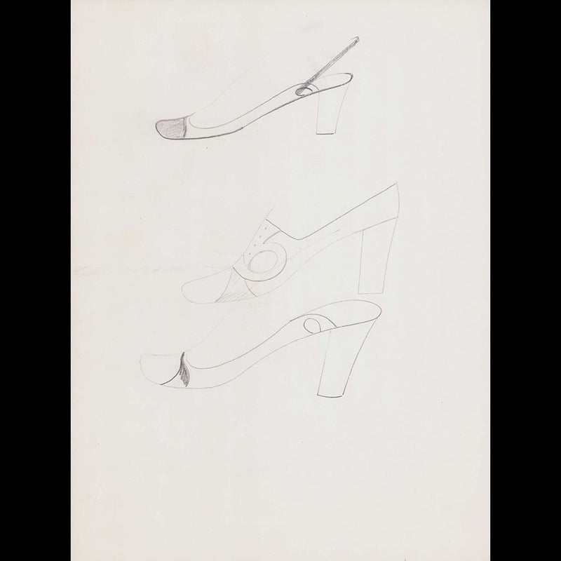 Massaro - Réunion de 25 dessins de chaussures (1973)